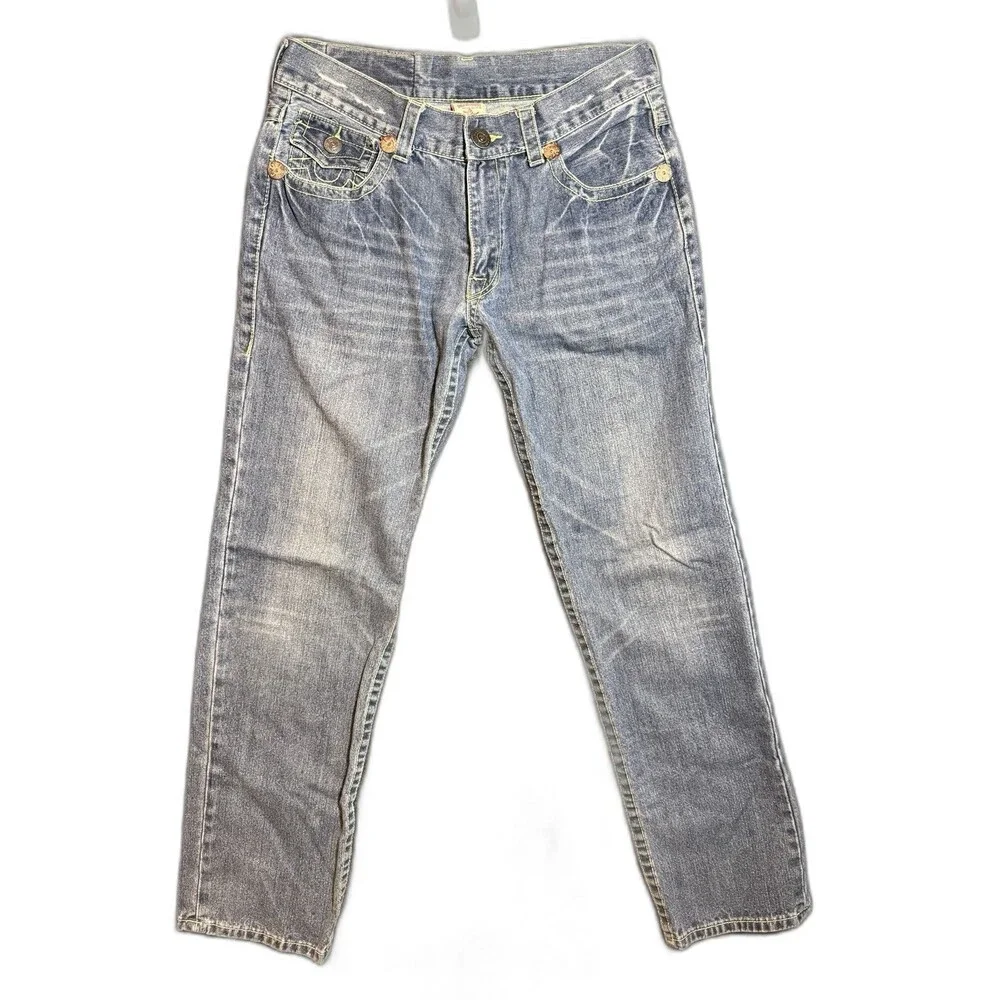 True Religion World Tour Section Straight Seat Jeans Men's Size 34x31. READ
